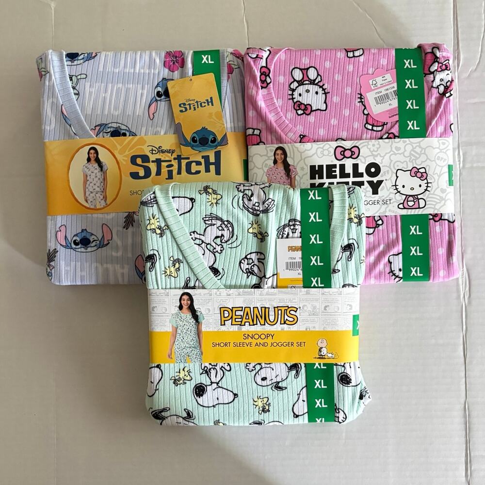3 Character Women’s 2 Piece Pajama Sets